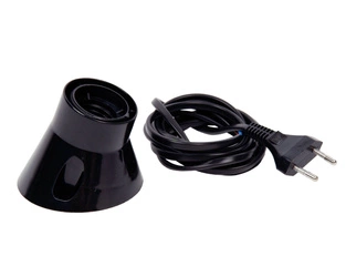 Czarna lampa do montażu źródła ciepła w terrarium dla jeża