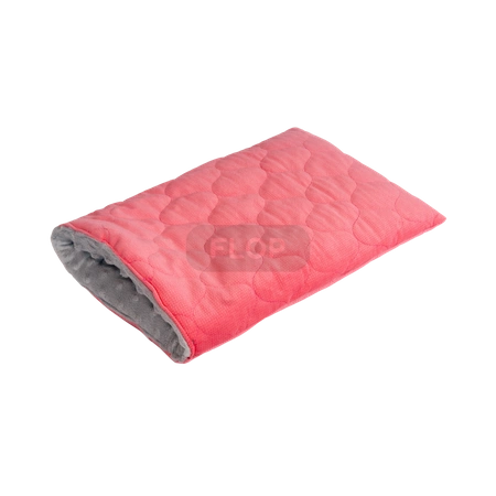 Norka śpiworek z szarego polaru minki i koralowej pikówki dla małych zwierząt domowych