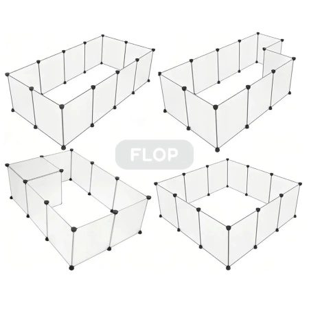 Kojec 2x4 z pełnych paneli (73x143x45cm) Cavia Creative BASIC Line dla małych zwierząt domowych