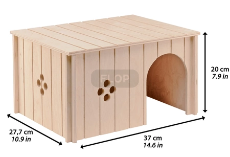 Uroczy prążkowany XL domek ze sklejki