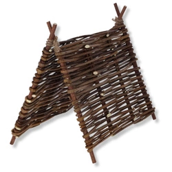 Szałas z gałązek dla małych zwierząt - tunel, domek i gryzak 3w1