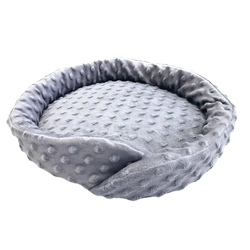 Zakręcone legowisko  z szarego polaru minki dla jeży