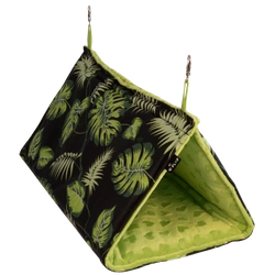 Przelotowy namiot do podwieszenia FLOP w liście na czarnym tle dla jeża