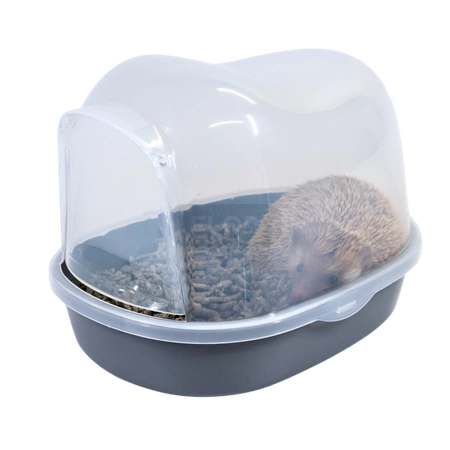 Plastikowa toaleta / kąpielówka z drzwiczkami dla jeży