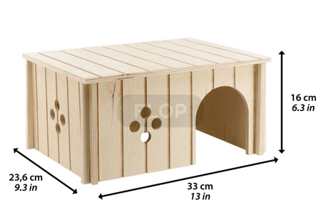 Uroczy prążkowany domek ze sklejki M