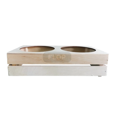 Drewniany stelaż na metalowe miseczki (miseczki osobno) FLOP