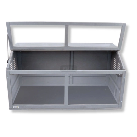 Szare terrarium dla jeży, tenreków i małych zwierząt z elementami wyposażenia