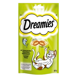 60g przysmaki Dreamies z tuńczykiem dla kota, odpowiednie dla jeża afrykańskiego