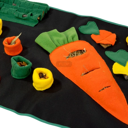 Marchewkowe pole - plac zabaw i mata węchowa 73x53cm dla jeży afrykańskich