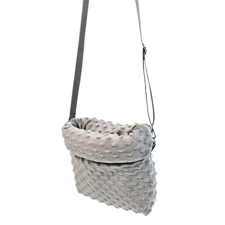 Torebka do zacieśniania więzi z szarego polaru minki dla jeża Bonding Bag